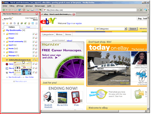 Show my bookmarks in the Internet Explorer search window