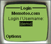 Login screen