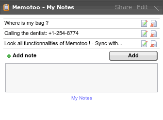 Access your notes stored in Memotoo.com