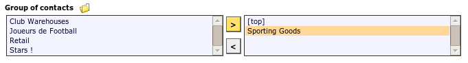 Plusieurs groupes de contacts